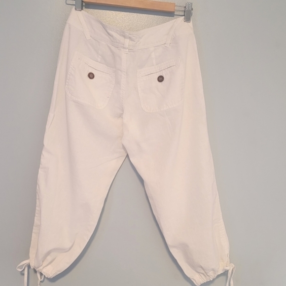 JACOB CONNEXION White Capri Pants with Leg Ties Size 3/4 - Picture 2 of 9